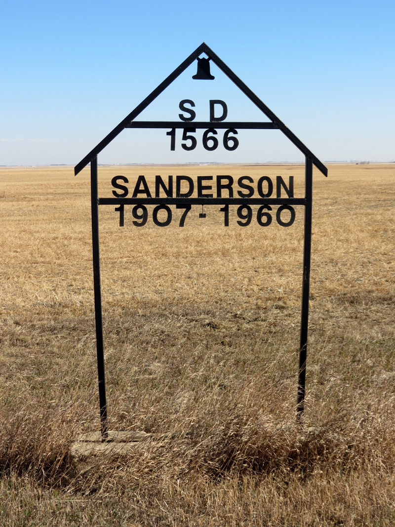 Sanderson School District 1566, 1907-1960, South West 4 township 13 range 22 west of the 2nd meridian, near Avonlea,   - Saskatchewan Gen Web